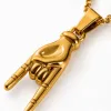 Stainless steel rock gesture pendant necklace, express your personality and attitude freely. Delicate texture, a must-have item for trendsetters Application Scenario